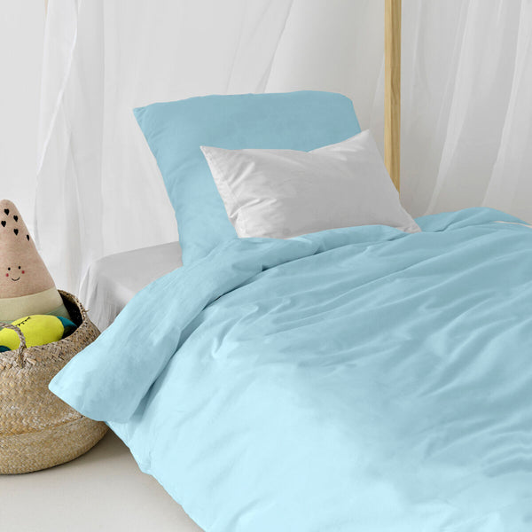 Bettbezug-Set HappyFriday Basic Kids Blau Einzelmatratze 2 Stücke