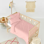 Bettbezug-Set HappyFriday Basic Kids Hellrosa Babybettchen 2 Stücke