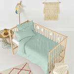 Bettbezug-Set HappyFriday Basic Kids Minze Babybettchen 2 Stücke