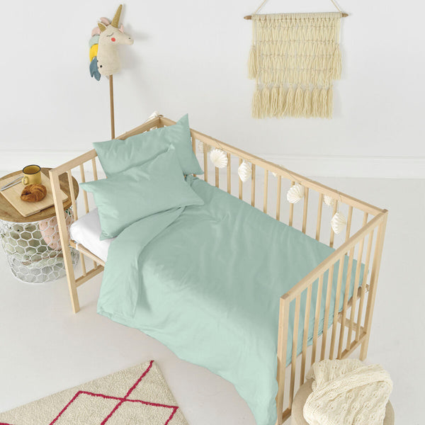 Bettbezug-Set HappyFriday Basic Kids Minze Babybettchen 2 Stücke