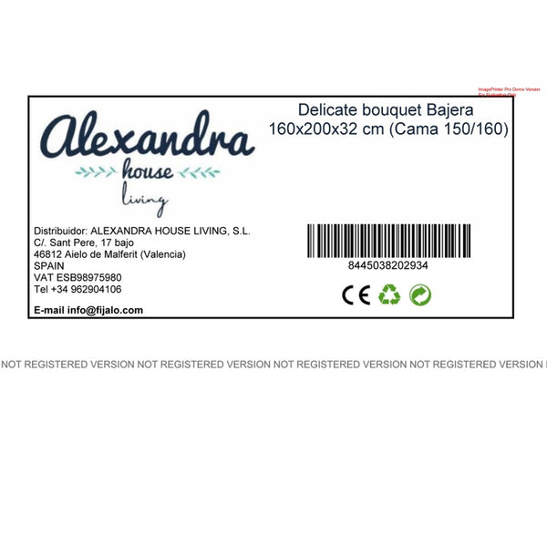 Bettlaken HappyFriday Delicate bouquet Bunt 160 x 200 x 32 cm