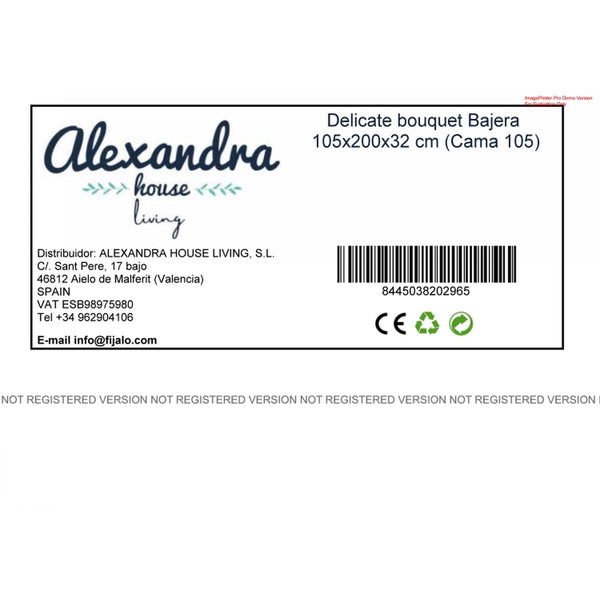 Bettlaken HappyFriday Delicate bouquet Bunt 105 x 200 x 32 cm