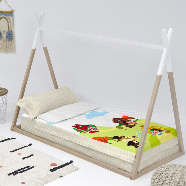 Bettbezug ohne Füllung. HappyFriday Mr Fox Piggys Bunt 105 x 200 cm
