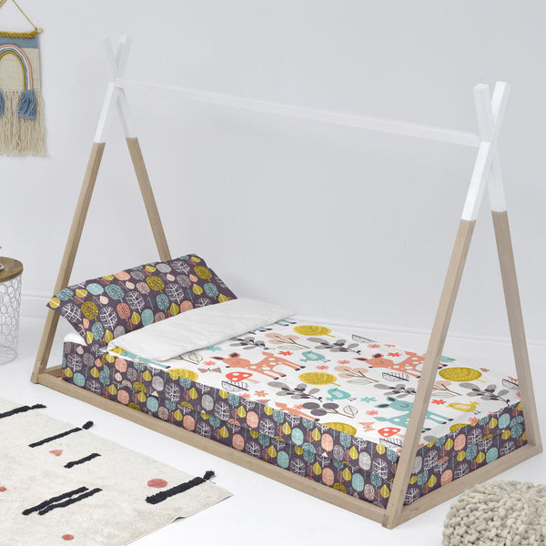 Bettbezug ohne Füllung. HappyFriday Moshi Moshi Woodland Bunt 105 x 200 cm