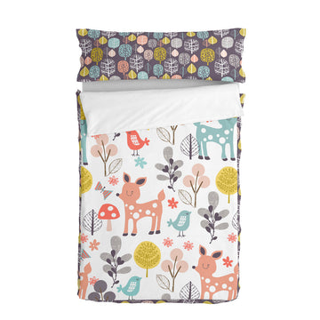 Bettbezug ohne Füllung. HappyFriday Moshi Moshi Woodland Bunt 105 x 200 cm