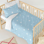 Bettbezug-Set HappyFriday Basic Kids Blau Babybettchen 2 Stücke