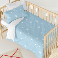 Bettbezug-Set HappyFriday Basic Kids Blau Babybettchen 2 Stücke