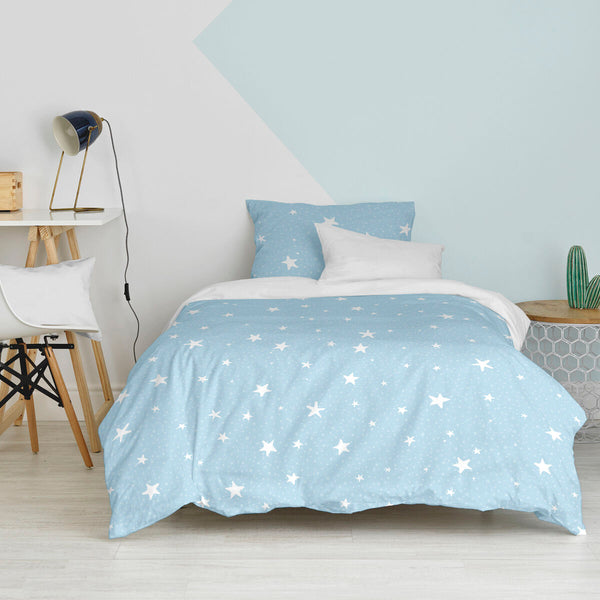Bettbezug-Set HappyFriday Basic Kids Blau Einzelmatratze 2 Stücke