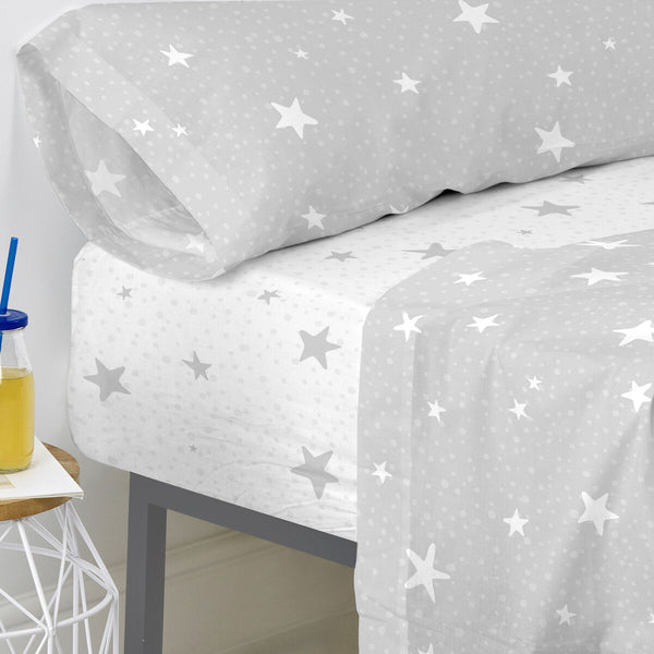 Bettlaken HappyFriday BASIC KIDS Grau 90 x 200 x 32 cm