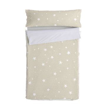Bettbezug mit Füllung HappyFriday Basic Little Star Beige 105 x 200 cm