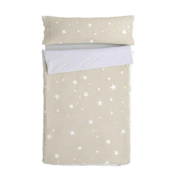 Bettbezug mit Füllung HappyFriday Basic Little Star Beige 105 x 200 cm
