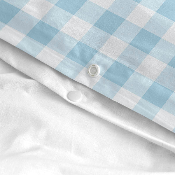 Bettbezug-Set HappyFriday Basic Kids Blau Babybettchen Vichy 2 Stücke