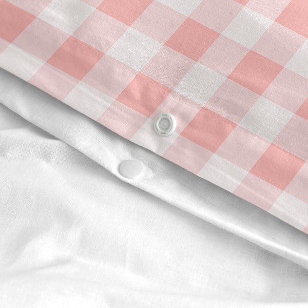 Bettbezug-Set HappyFriday Basic Kids Rosa Babybettchen Vichy 2 Stücke