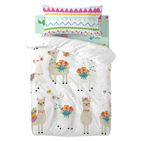 Bettbezug-Set HappyFriday Moshi Moshi Cute Llamas Bunt Babybettchen 2 Stücke