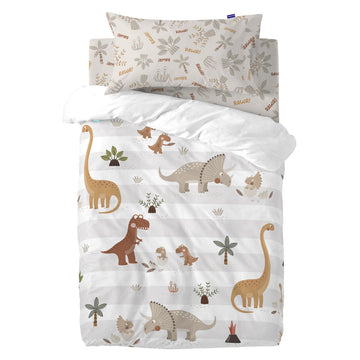 Bettbezug-Set HappyFriday Moshi Moshi Dino Family Bunt Babybettchen 2 Stücke