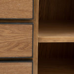 Anrichte SPIKE Schwarz natürlich Holz Metall Eschenholz Holz MDF 90 x 36 x 115,5 cm