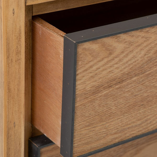 Anrichte SPIKE Schwarz natürlich Holz Metall Eschenholz Holz MDF 90 x 36 x 115,5 cm