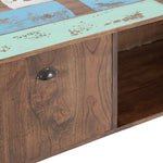 Anrichte Blau Braun Holz Metall Eisen Mindiholz 120 x 40 x 80 cm