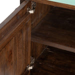 Anrichte Blau Braun Holz Metall Eisen Mindiholz 120 x 40 x 80 cm