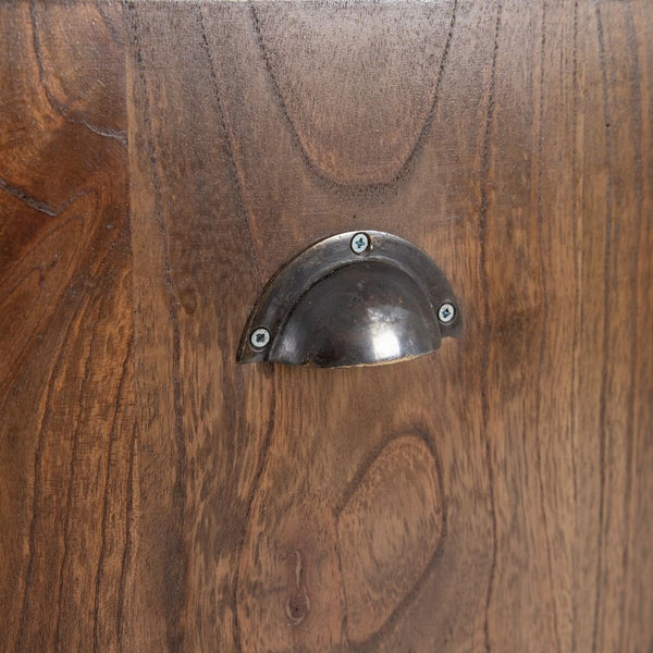 Anrichte Blau Braun Holz Metall Eisen Mindiholz 120 x 40 x 80 cm