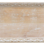 Tablett für Snacks 45,5 x 30,5 x 5,5 cm Weiß Mango-Holz (2 Stück)