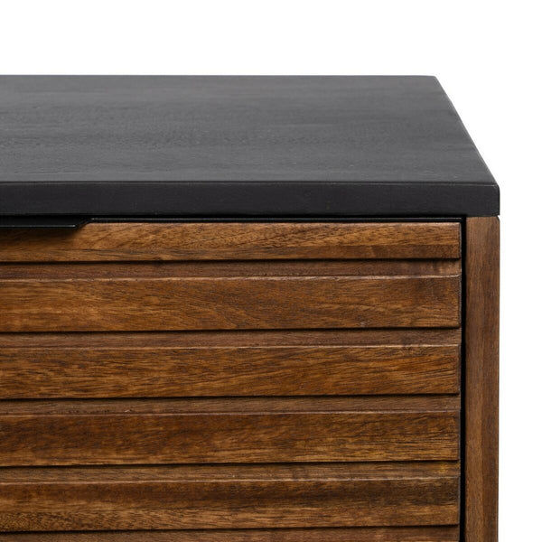 Anrichte ABNER Braun Schwarz Eisen Mango-Holz 160 x 40 x 75 cm