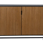 Anrichte ORLEANS Schwarz natürlich Eisen Holz MDF 204 x 40 x 81,5 cm