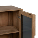 Anrichte BURNIE Schwarz natürlich Kristall Mango-Holz 162 x 41 x 83 cm