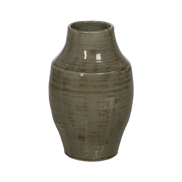 Vase grün aus Keramik 26,5 x 26,5 x 41 cm