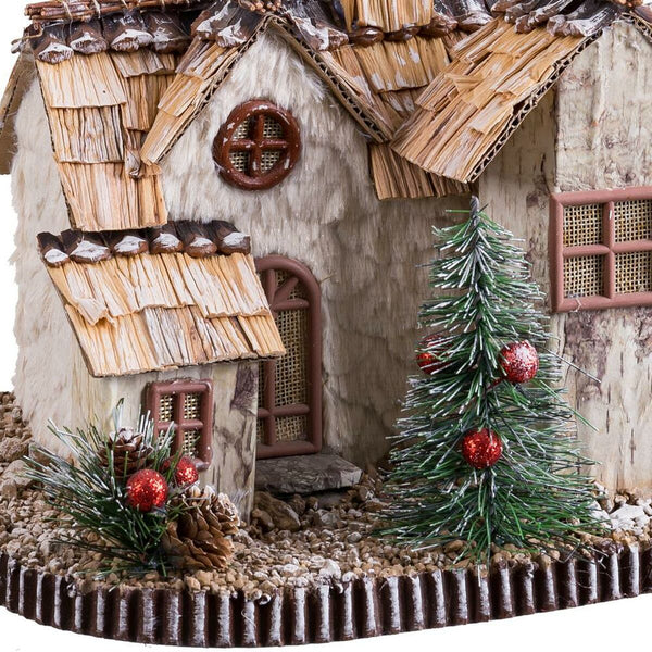 Acessories für die Weihnachtskrippe Bunt Polyfoam Naturfaser Haus Kirche 30 X 24 X 22 CM