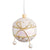Weihnachtsbaumkugeln Weiß Gold Polyfoam Stoff Schleife 8 x 8 x 8 cm (4 Stück)