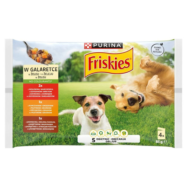 Nassfutter Purina Friskies in jelly Fleisch Rind und Kalbfleisch 4 x 85 g