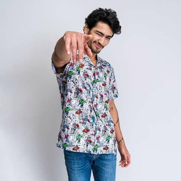 Herren Kurzarm-T-Shirt Marvel Hellgrau