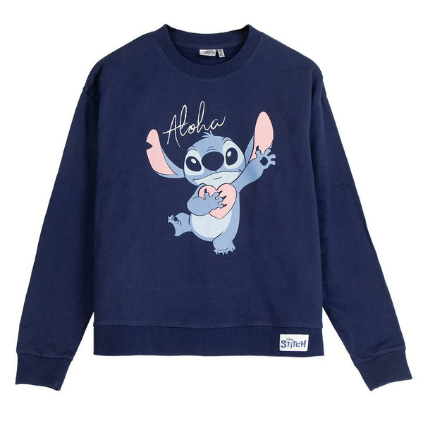 Damen Sweater ohne Kapuze Stitch Dunkelblau