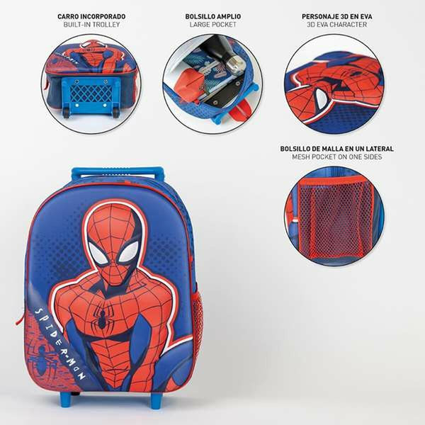 Schulrucksack 3D mit Rädern Spider-Man