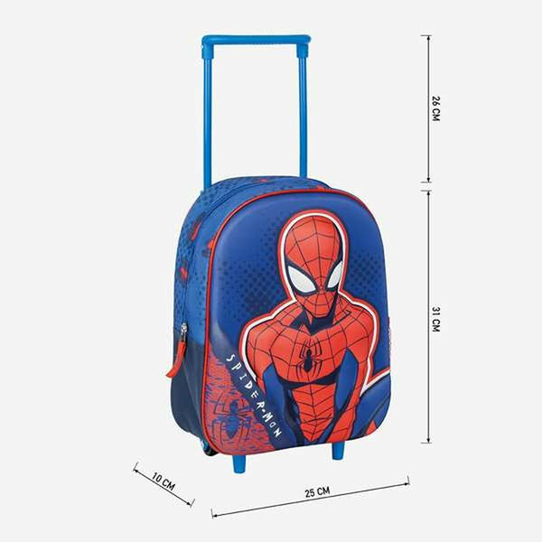 Schulrucksack 3D mit Rädern Spider-Man