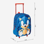 Schulrucksack 3D mit Rädern Sonic