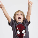 Jungen Kurzarm-T-Shirt Spider-Man Dunkelgrau