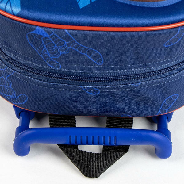 Schulrucksack mit Rädern Spider-Man Blau 3D