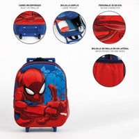 Schulrucksack mit Rädern Spider-Man Blau 3D