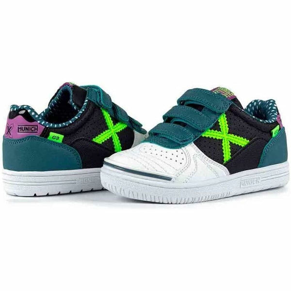 Hallenfußballschuhe für Erwachsene Munich G-3 Kid Vco 434 türkis