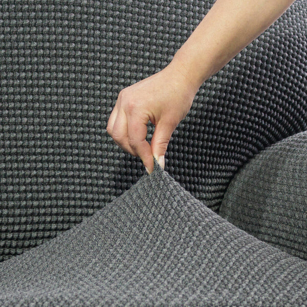 Bezug für Chaiselongue mit langem Arm links Sofaskins Dunkelgrau (Restauriert A)