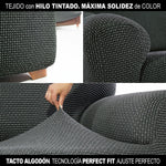 Bezug für Chaiselongue mit kurzem Arm links Sofaskins Dunkelgrau (Restauriert A)