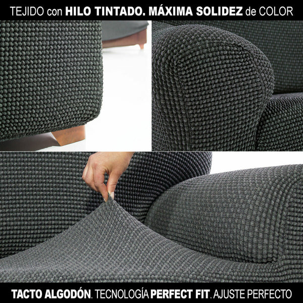 Bezug für Chaiselongue mit kurzem Arm links Sofaskins Dunkelgrau (Restauriert A)