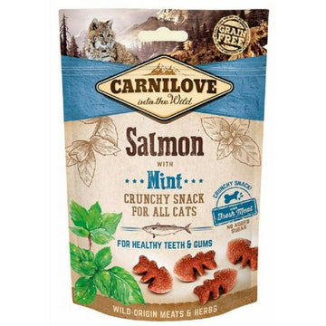 Snack für Katze Carnilove Minze Lachsfarben 50 g Süßigkeiten