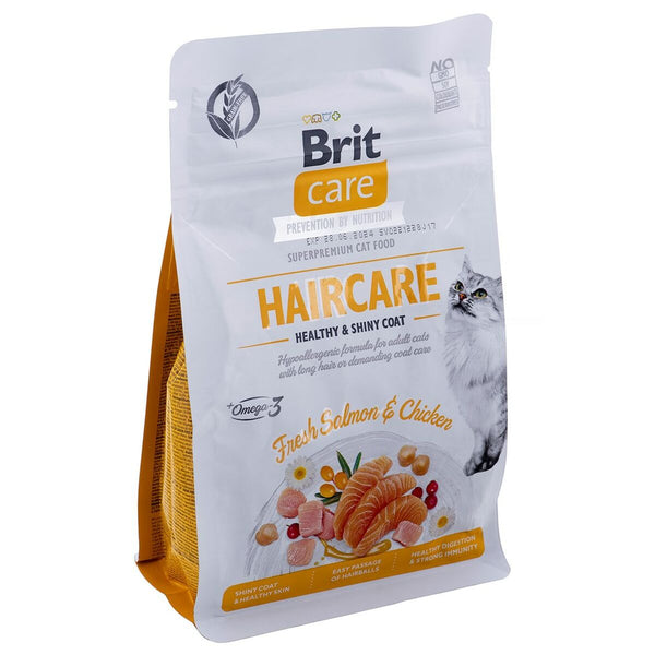 Katzenfutter Brit Care Grain Free Haircare Healthy & Shiny Coat Erwachsener Huhn Lachsfarben 400 g