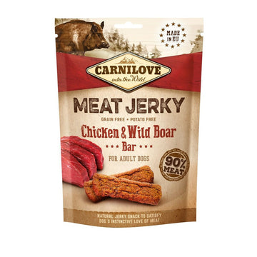 Futter Carnilove MEAT JERKY Erwachsener Huhn Wildschwein 100 g
