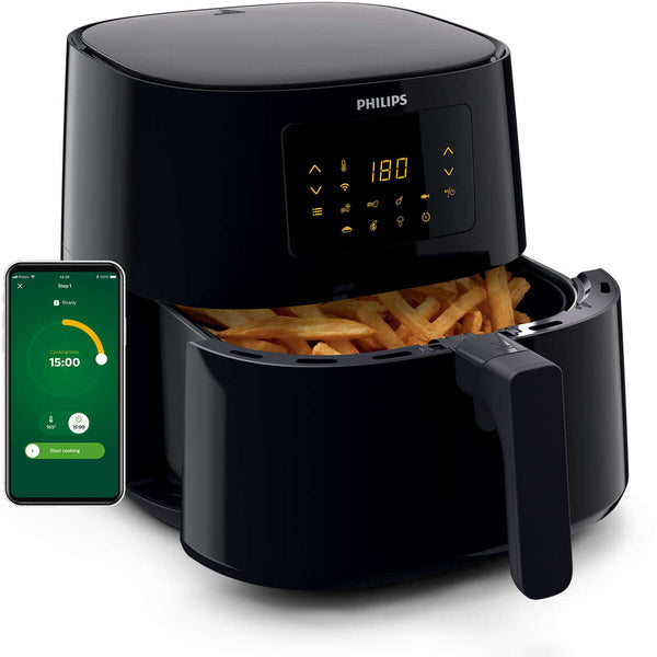 Heißluftfritteuse Philips HD9280/70 Schwarz Silberfarben 2000 W 6,2 L