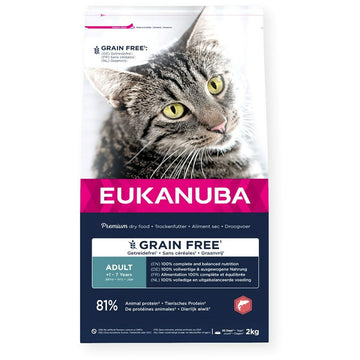 Katzenfutter Eukanuba Grain Free Adult Salmon Fisch 2 Kg