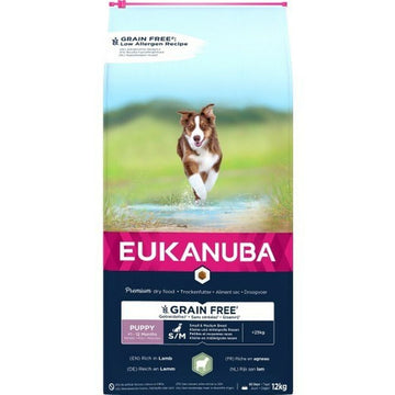 Hundefutter Eukanuba Grain Free Puppy Small&Medium Lamb Lamm 12 kg